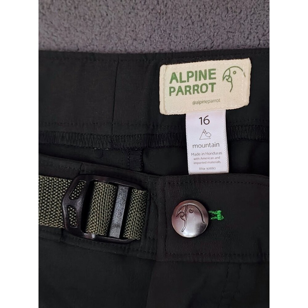 Alpine Parrot Women's Ponderosa Pants Sz (16) Dark Green Cargo Hiking Bootcut - Picture 2 of 8